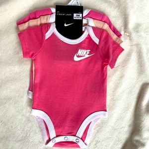 3 pack of pink Nike onesies- Brand new